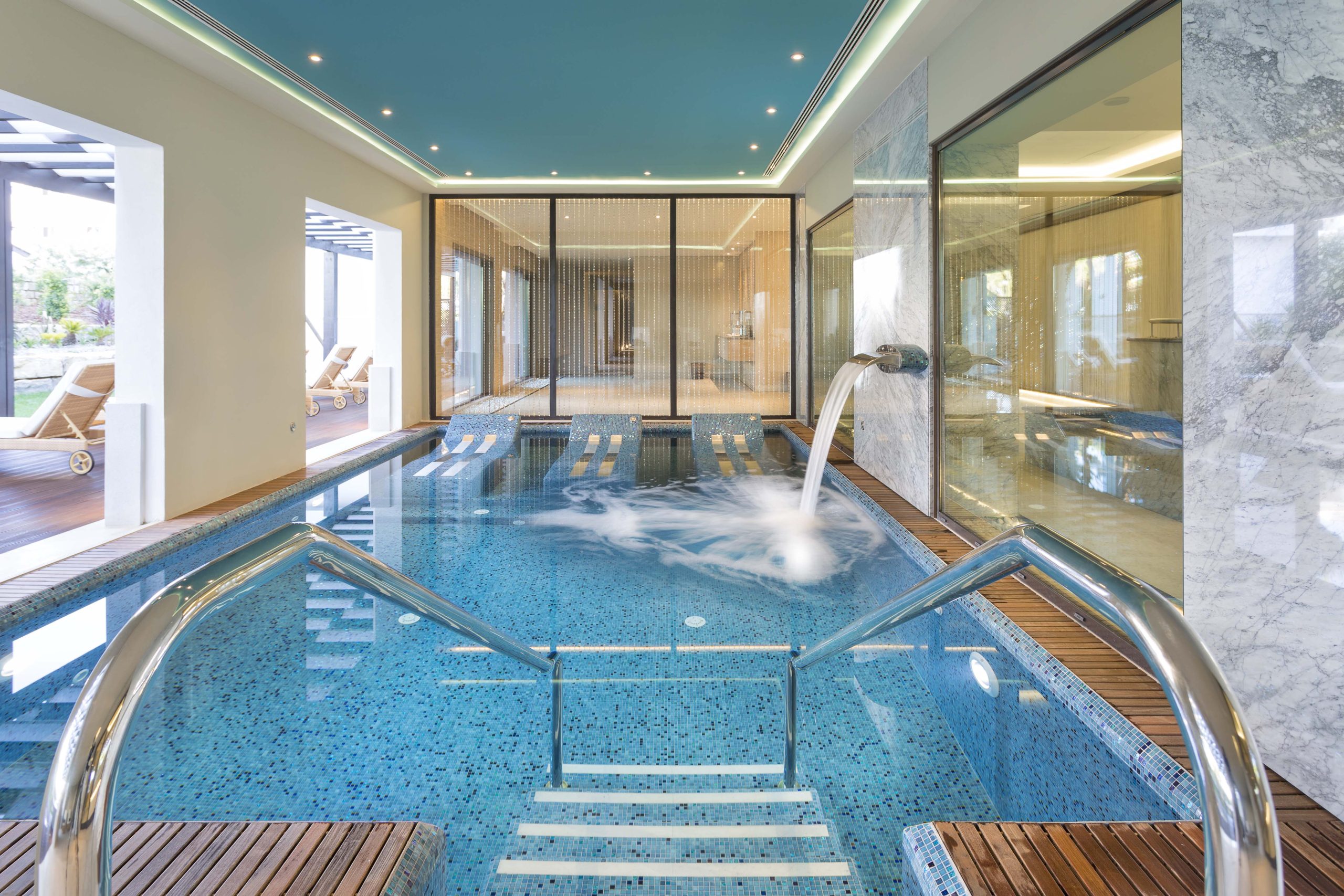 Luxury spa pool and relaxation area