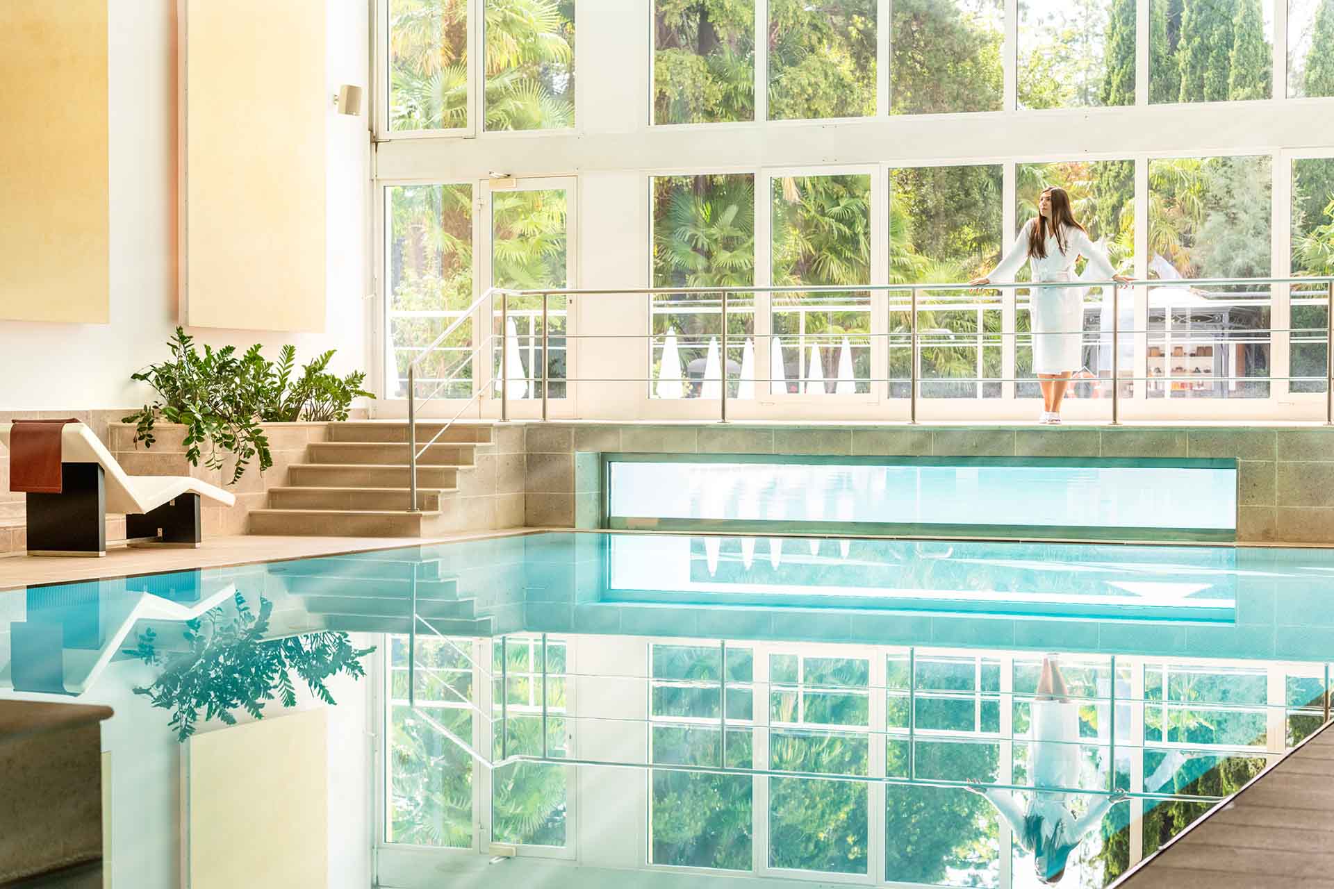 Indoor swimming pool at Palace Merano in Italy
